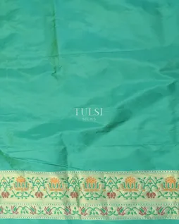 Bluish Green Banaras Silk Saree T4902423