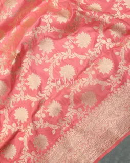 Pink Banaras Silk Saree T4581315