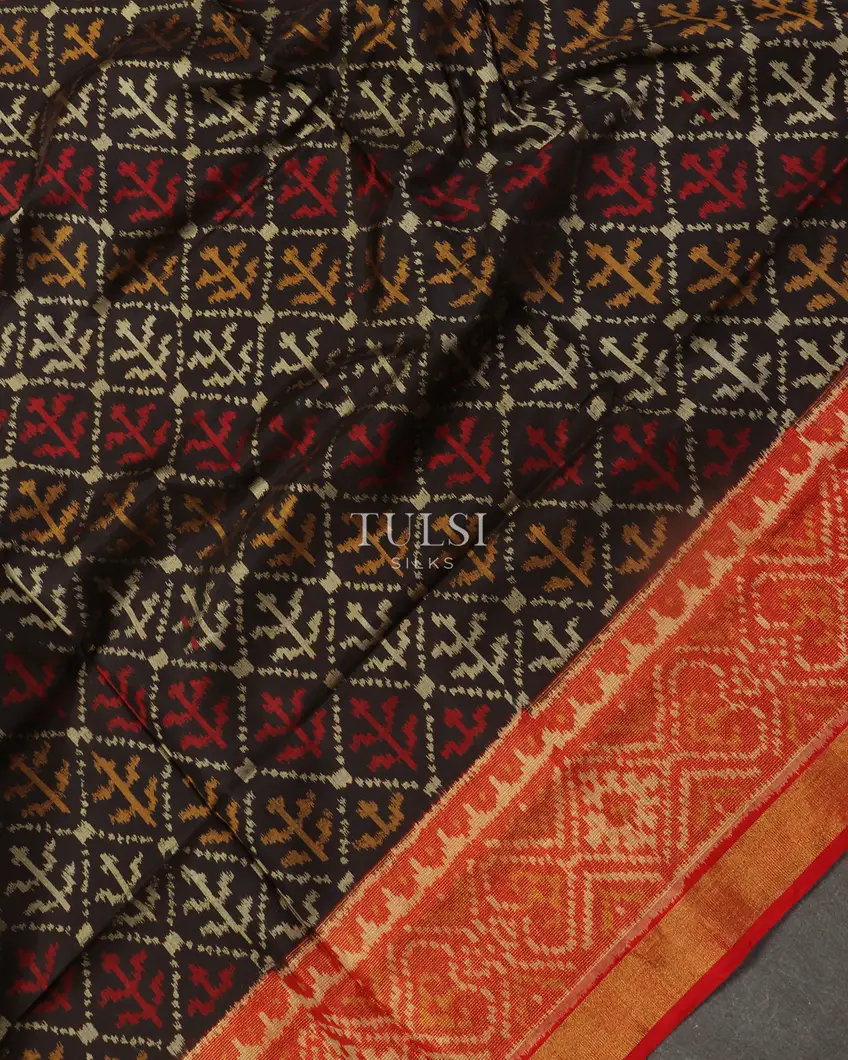 Black Patola Silk Saree T4716865