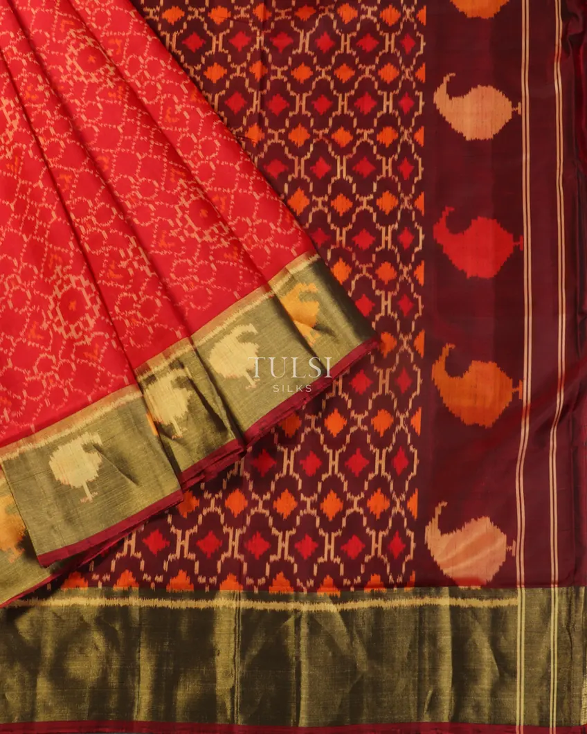 Red Patola Silk Saree T5055954