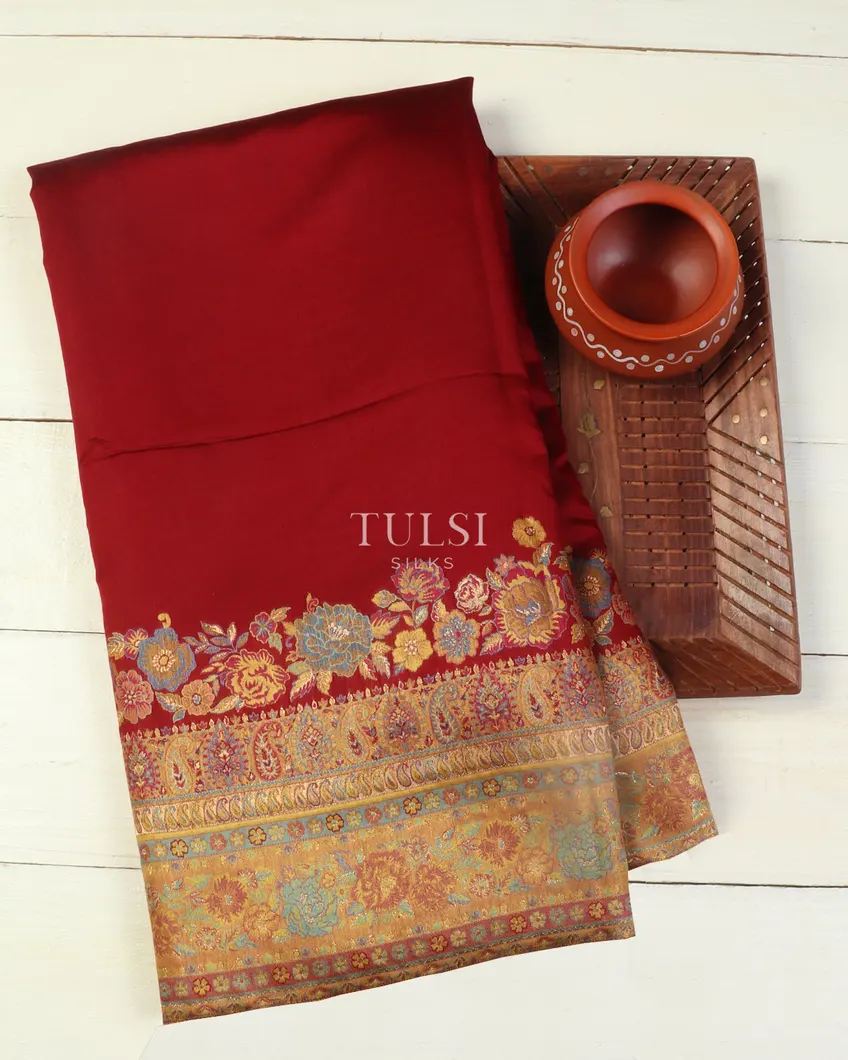 Red Kashmir Kani Silk Saree T506334-image