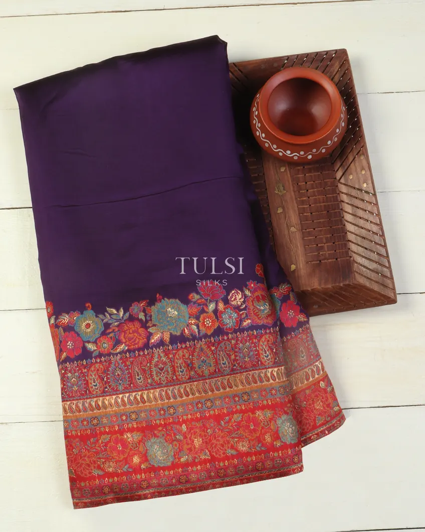 Purple Kashmir Kani Silk Saree T506328-image