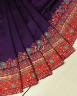 Purple Kashmir Kani Silk Saree T5063282