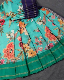 Blue Printed Soft Silk Saree T4469212
