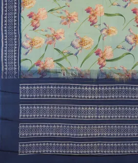 Blue Ikat Tussar Silk Saree T4812704