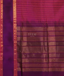 Purple Silk Cotton Saree T5053964