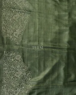Green Tussar Embroidery Saree T4601013