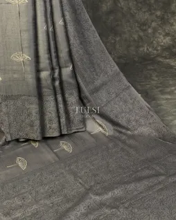 Grey Tussar Embroidery Saree T4715332