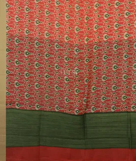 Orange Kota Cotton Saree T5066844