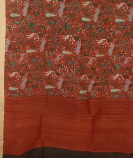 Rust Kota Cotton Saree T5066544