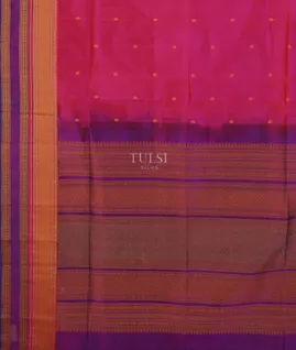 Purple Silk Cotton Saree T5053814