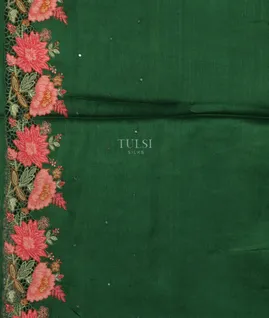 Green Tussar Cutwork Saree T4917313