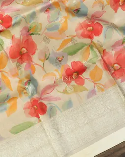 Off-White Banaras Kathan Silk Saree T5101015