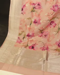 Peach Banaras Kathan Silk Saree T5009584