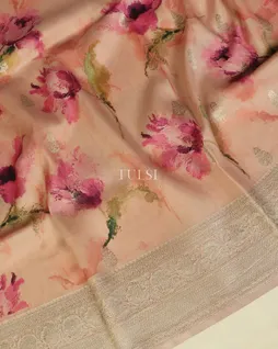 Peach Banaras Kathan Silk Saree T5009585