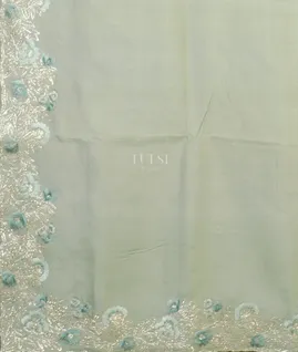 Blue Tussar Embroidery Saree T5064504
