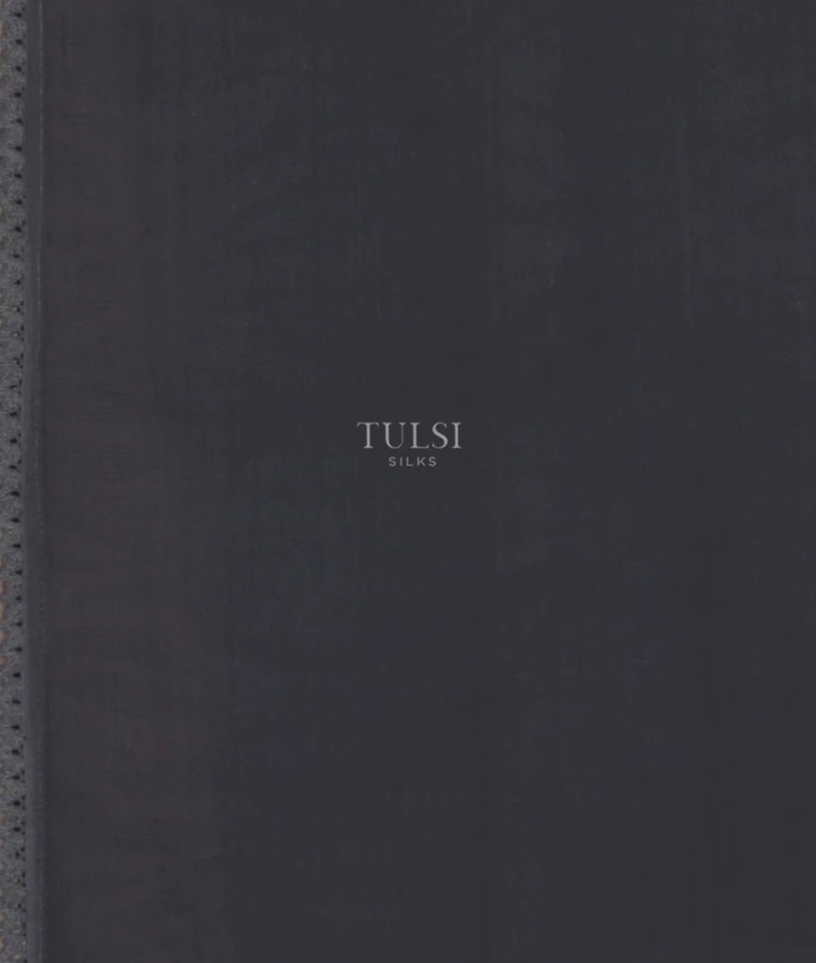 Bluish Grey And Cream Georgette Silk Embroidery Saree T4518783