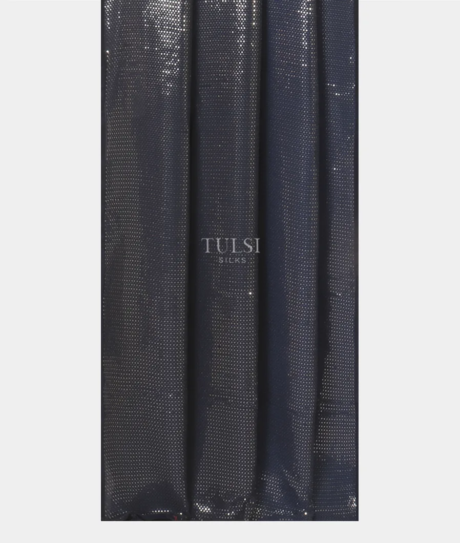 Midnight Blue Georgette Silk Embroidery Saree T4471112