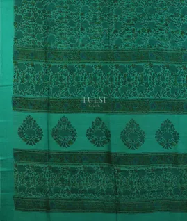 Green Soft Tussar Printed Saree T5059264