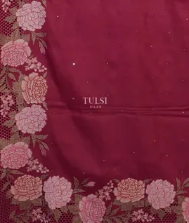 Purple Tussar Cutwork Saree T5050244
