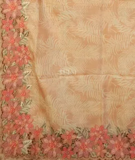Beige Tussar Cutwork Saree T5050264