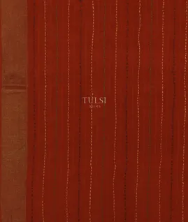 Red Tussar Embroidery Saree T3934213
