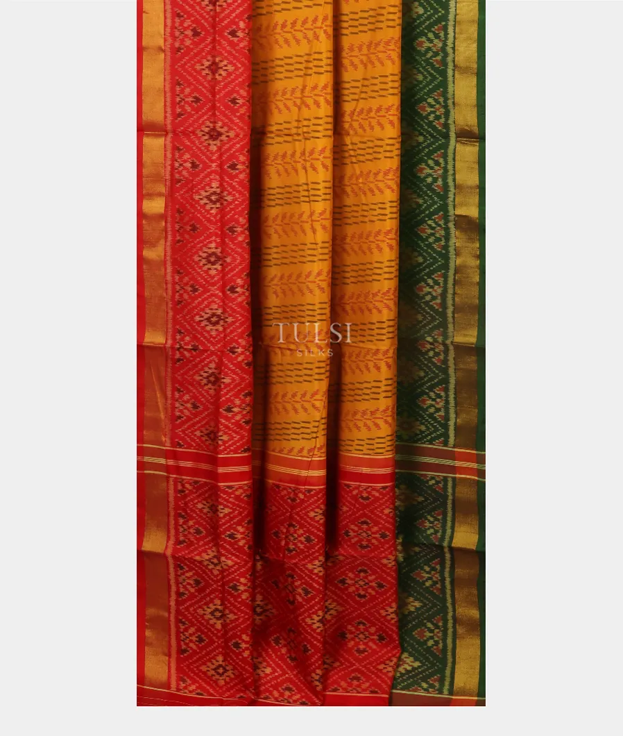 Yellow Patola Silk Saree T5111502