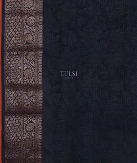 Blue Printed Cotton Saree T5024293