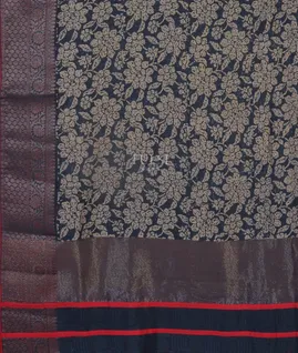 Blue Printed Cotton Saree T5024294