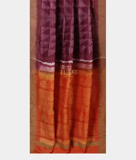 Purple Printed Cotton Saree T5122952