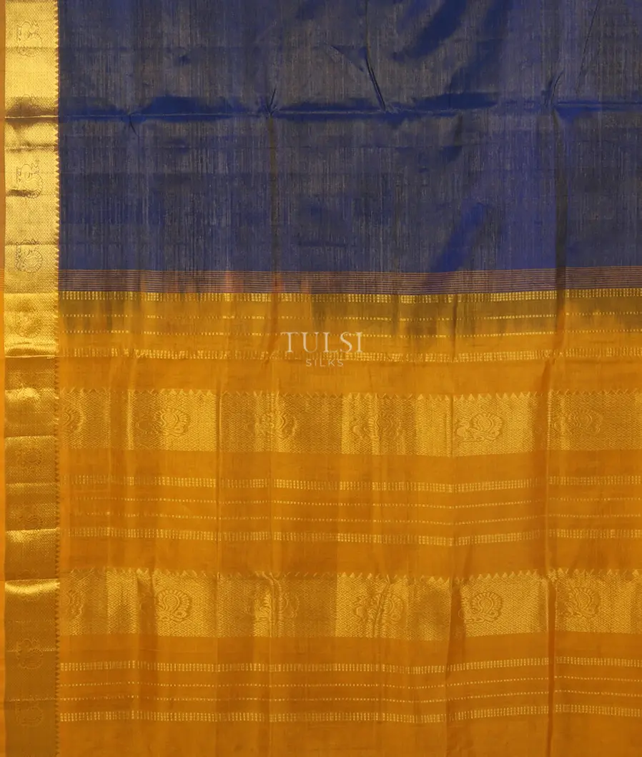 Blue Silk Cotton Saree T5078964