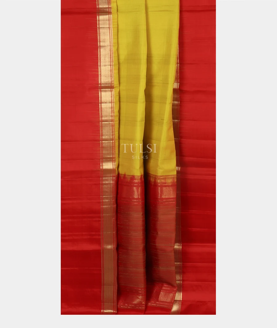 Yellowish Green Soft Silk Saree T5028362