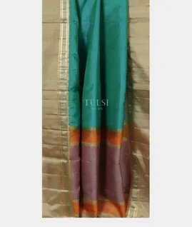 Bluish Green Soft Silk Saree T4987892