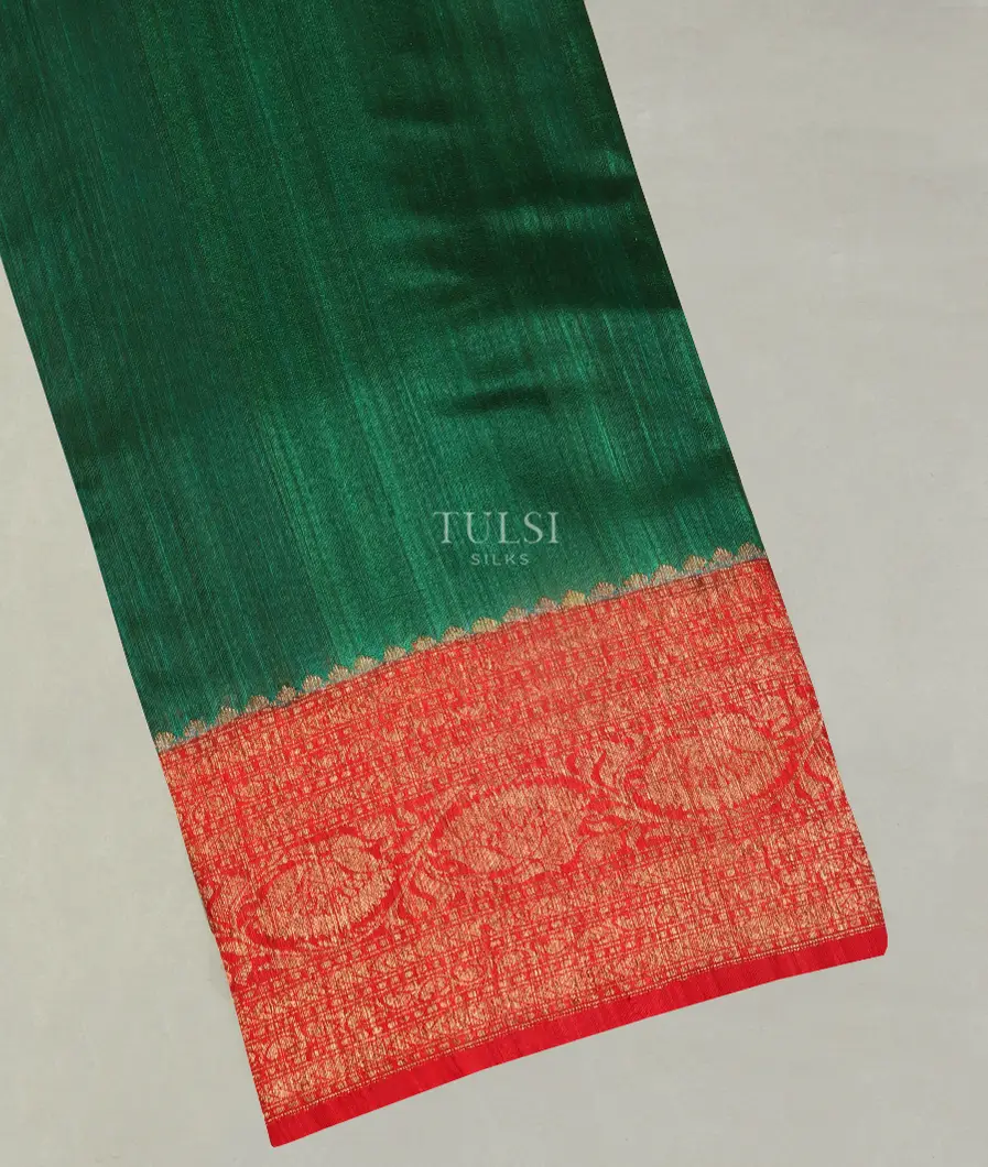 Green Banaras Tussar Saree T507004-image