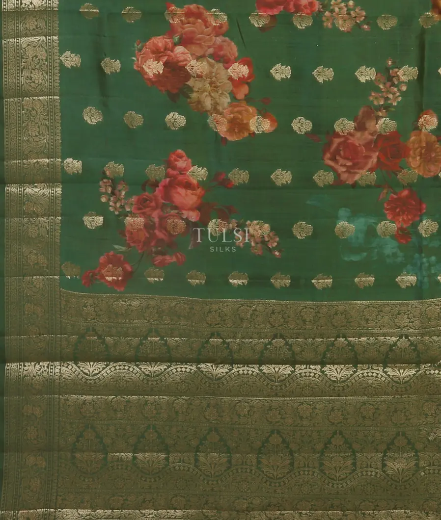 Green Chaniya Silk Saree T5105084