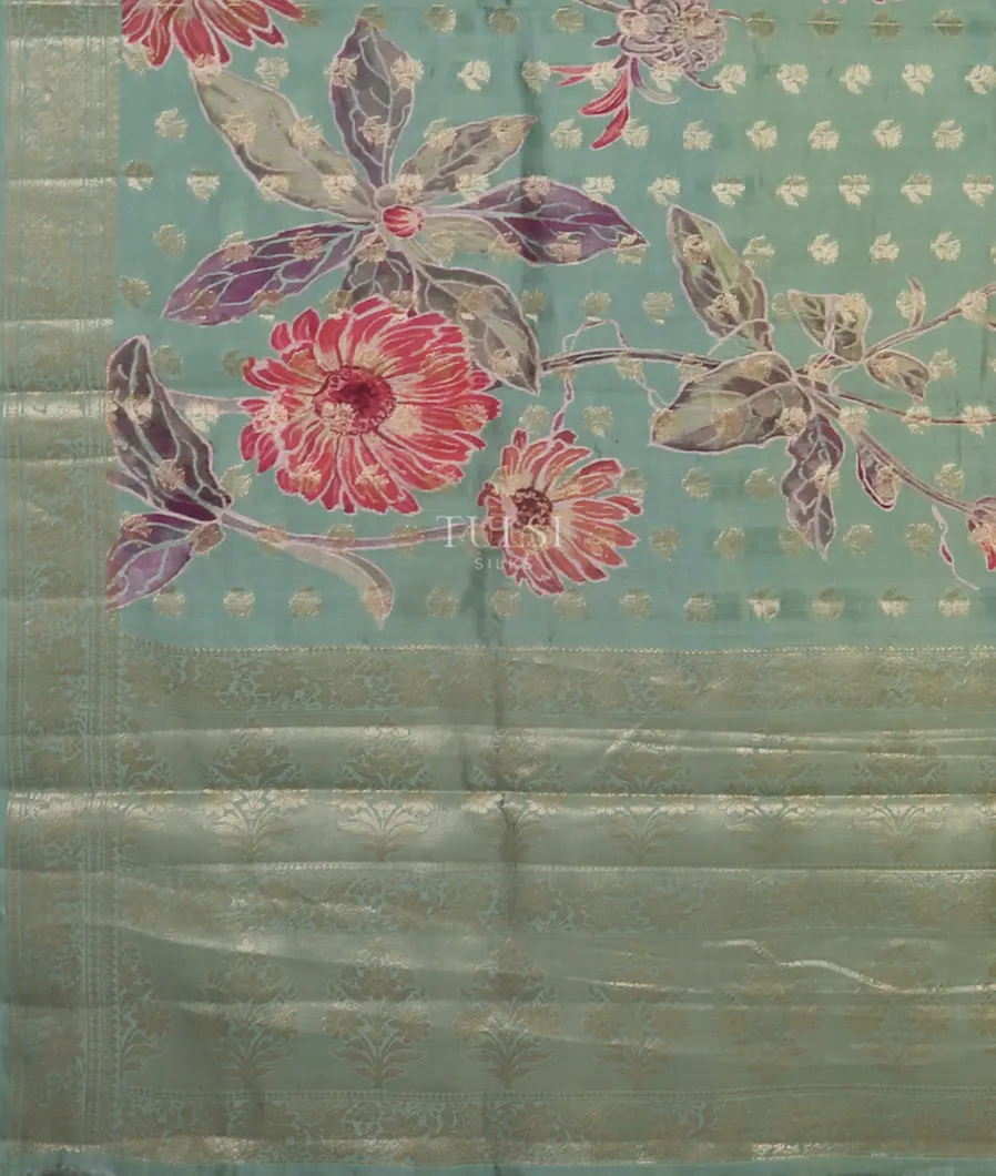 Blue Chaniya Silk Saree T5105174