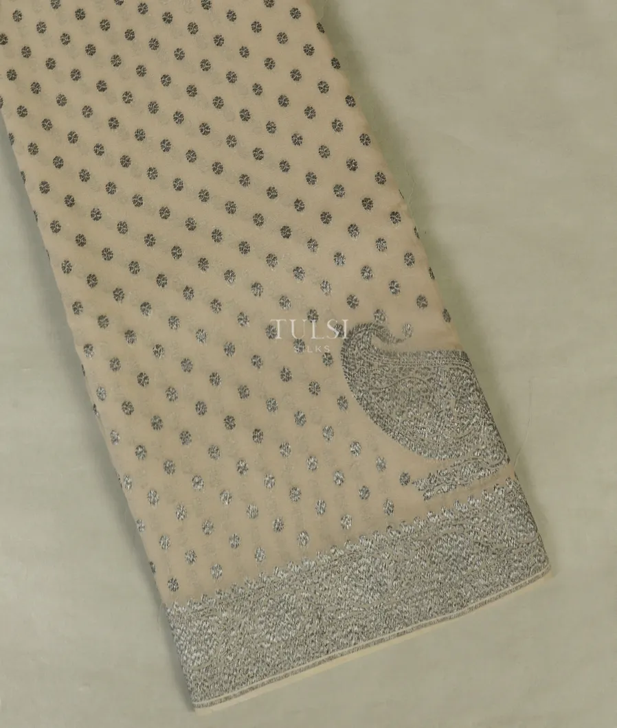 Beige Banaras Georgette Silk Saree T463624-image