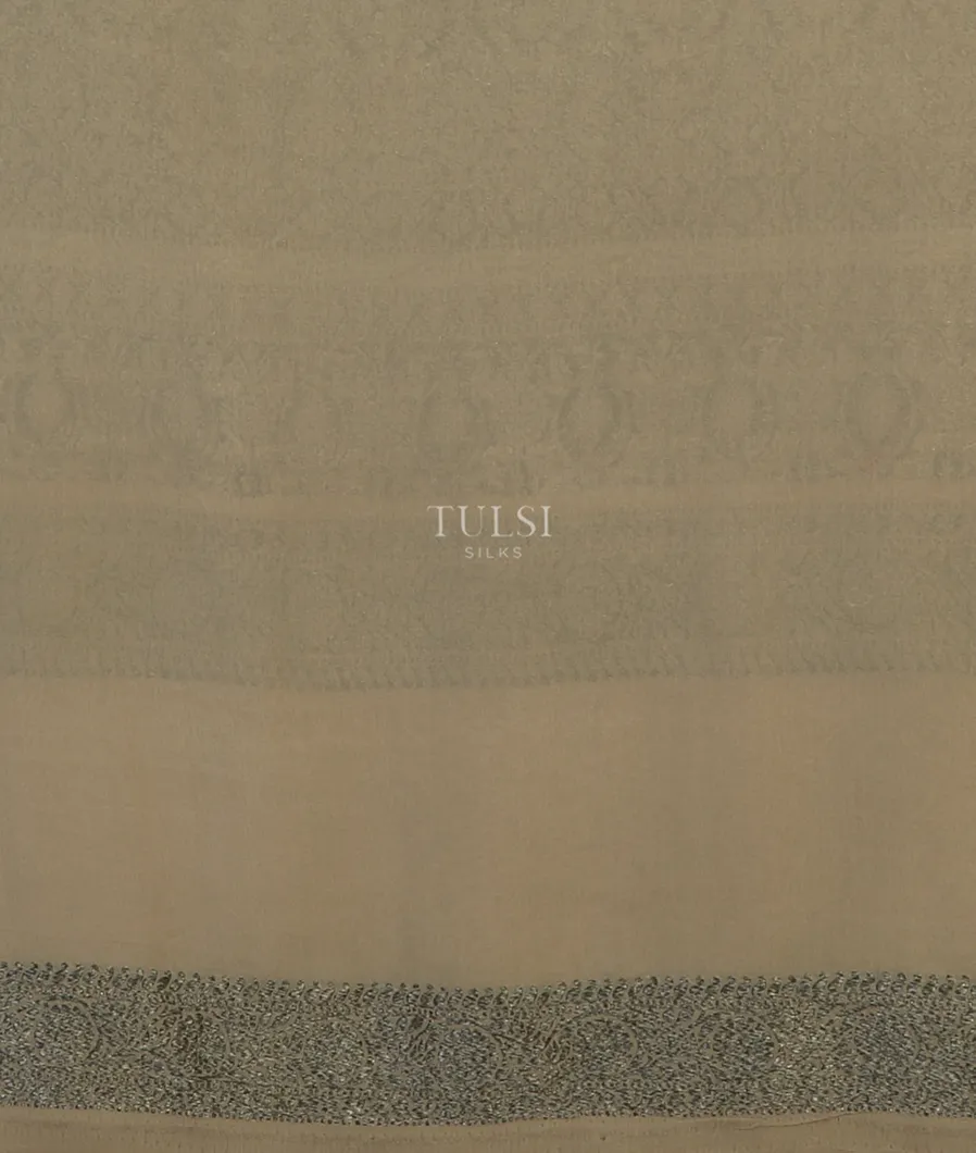 Beige Banaras Georgette Silk Saree T4636243