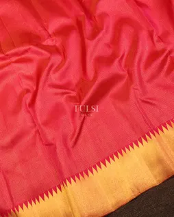 Orangish Pink Kanjivaram Silk Saree T5004284