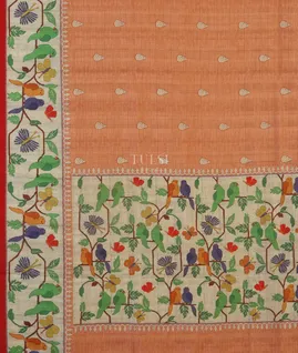 Rust Art Silk Saree T4021854