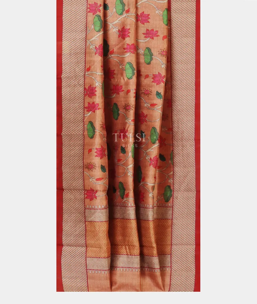 Rust Art Silk Saree T4682562