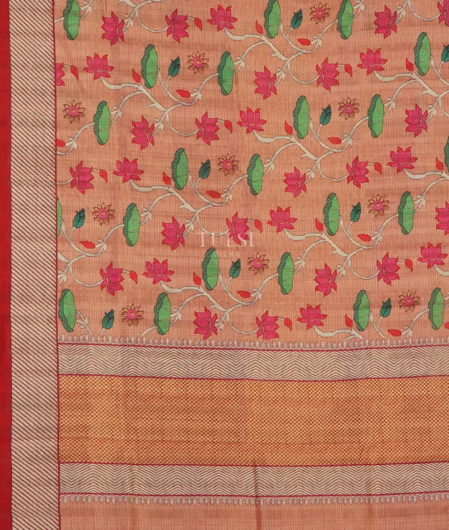 Rust Art Silk Saree T4682564