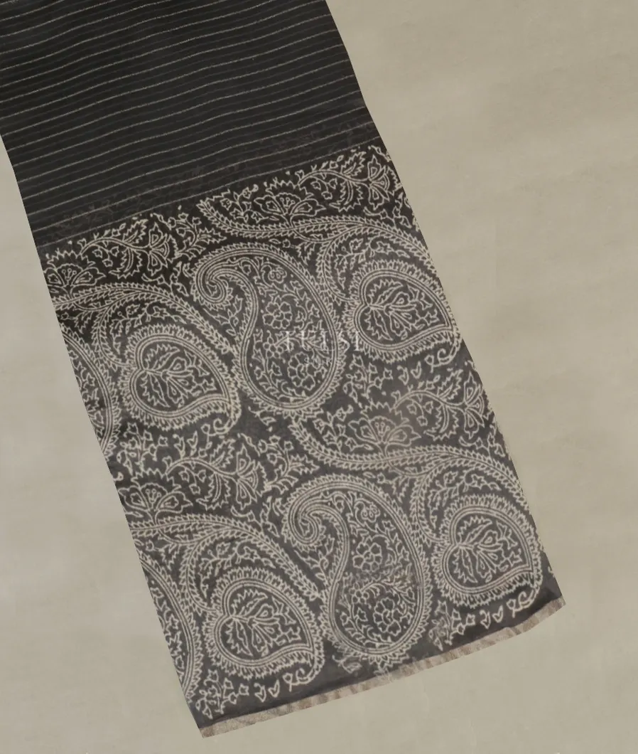 Grey Soft Printed Cotton Saree T512206-image
