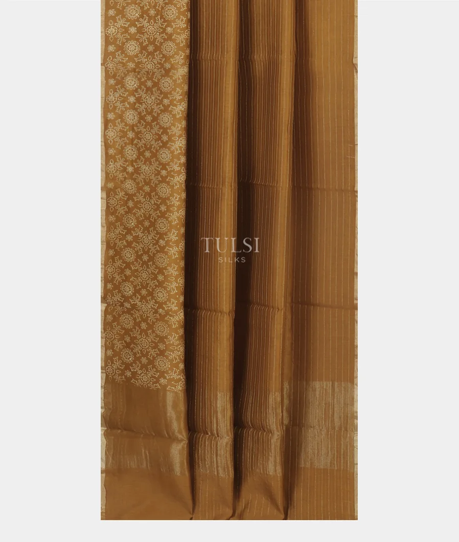 Yellow Soft Printed Cotton Saree T5122082