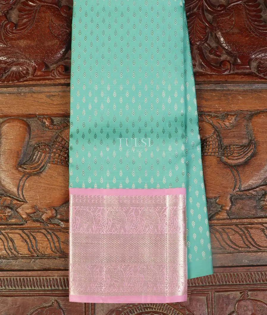 Blue Kanjivaram Silk Kids Pavadai T387196-image