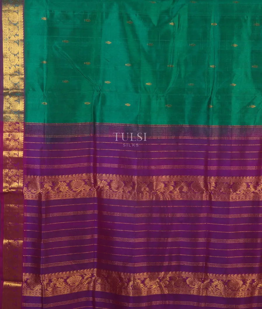 Green Silk Cotton Saree T5078434