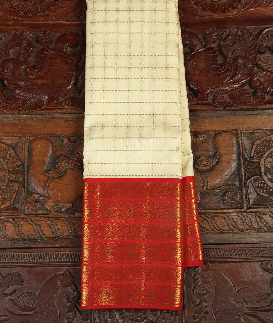 Cream Kanjivaram Silk Saree T511401-image