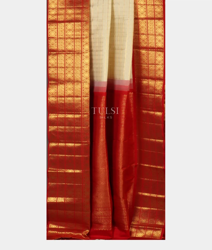 Cream Kanjivaram Silk Saree T5114012