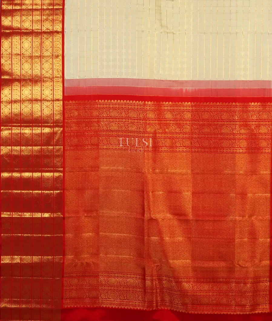 Cream Kanjivaram Silk Saree T5114014