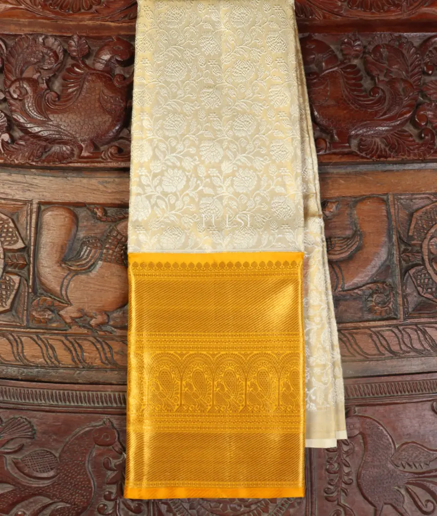 Off - White Tissue Kanjivaram Silk Pavadai T504725-image